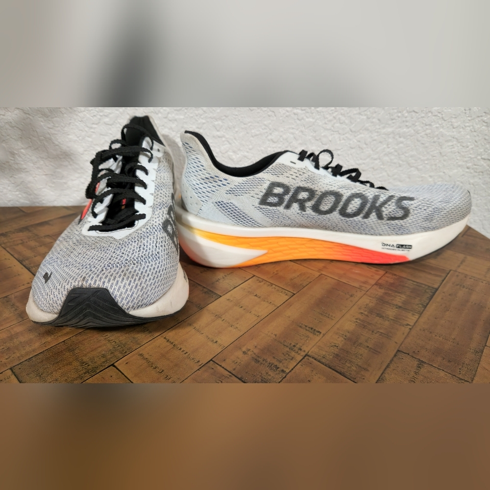 Brooks Men's Running Shoes - White and Orange - Picture 3 of 10